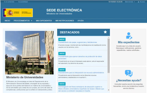 Web del ministerio de Universidades Web del ministerio de Universidades